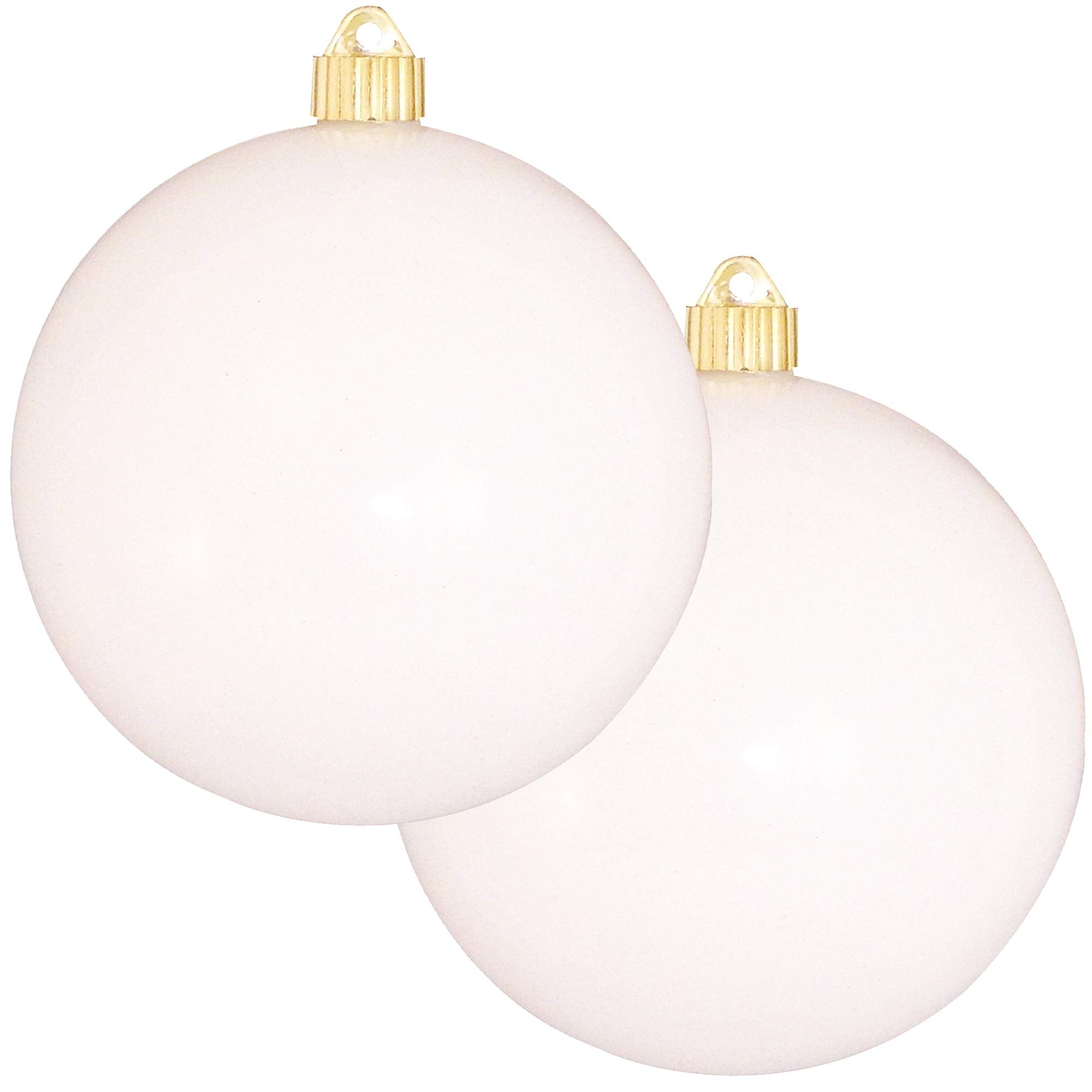 Christmas by Krebs Pure White 6 in Commercial Grade Shatterproof Christmas Ornament Set of 2 #KBX04781